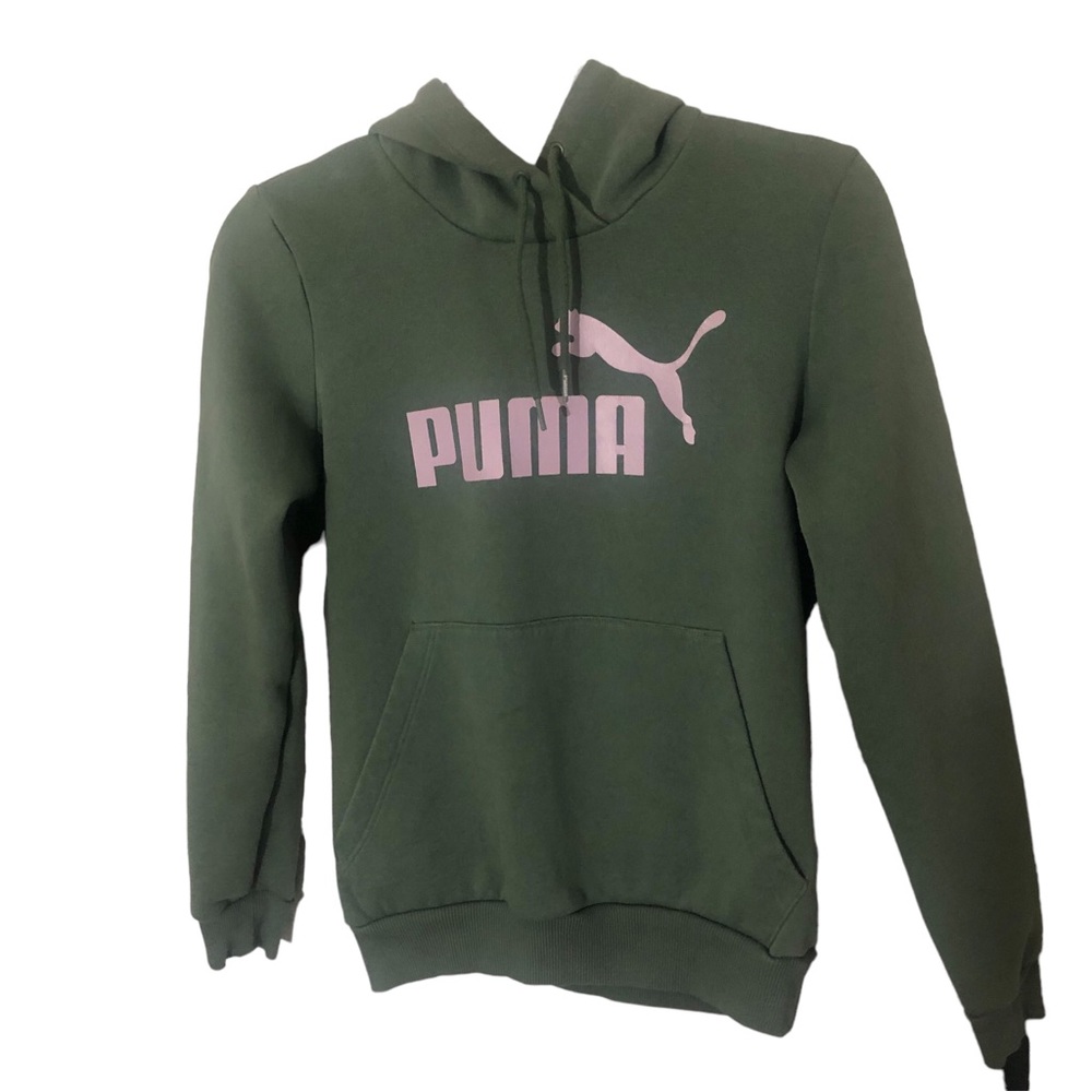 Puma PUMA Women's Essentials Logo Pullover Fleece Hoodie - Green Small